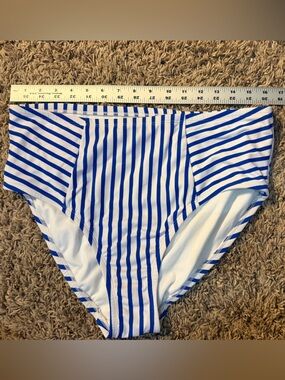 Blue and White Striped bikini bottom -Kona Sol (14)